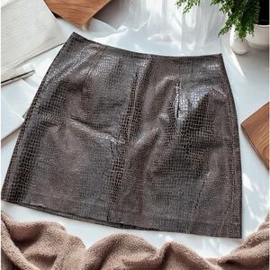 Animal Print Mini Skirt by Pandora * Size Larnge * Brown & Black * Made in USA